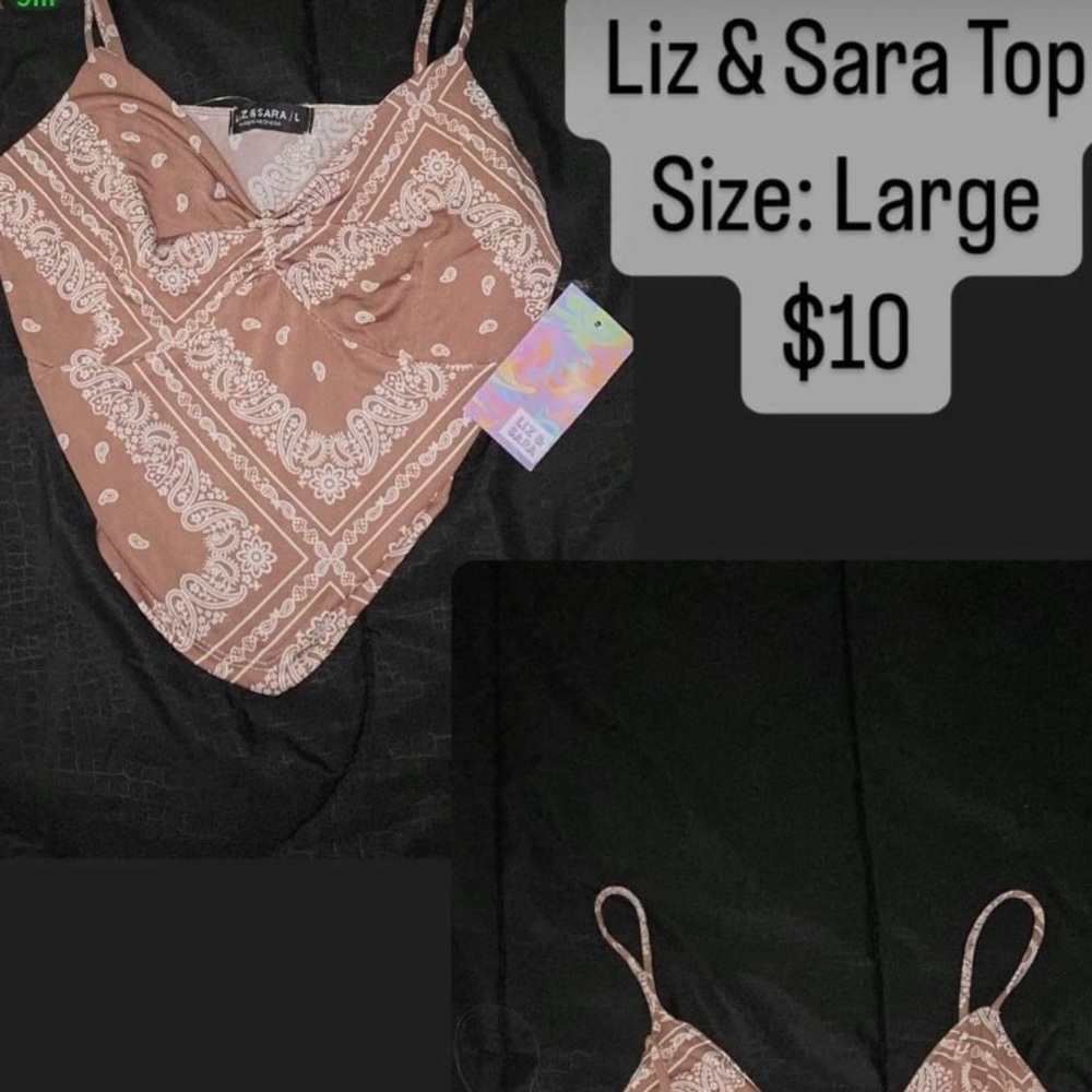 Liz & Sara top, Size: Large